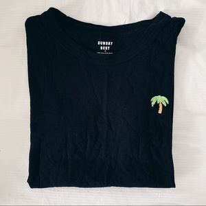 Aritzia Sunday Best Palm Tree Black Top